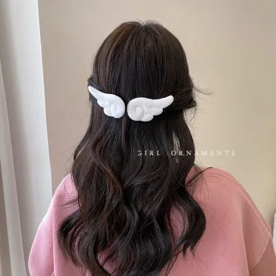 2PCS Cute Plush Children Side Hair Clips Anime Angel Cosplay Wings Hair Accessories Girls Cartoon Barrettes Headwear Hai