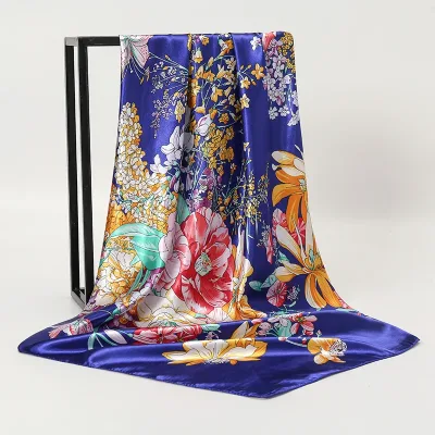 Women Spring Summer Square Scarf 90*90cm Satin Silk Scarves Headscarf Female Foulard Beach Bandana Ladies Neckerchief Ha