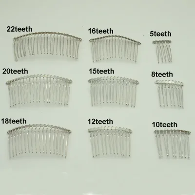 20PCS Various Sizes Silver Plain Twisted Wires Metal Comb for DIY Bridal Taira Crown Hair accessories Lead Free Nickle F