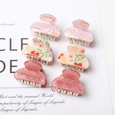 6pcs Small Hair Claw for Girls Cute Colorful Fashion Hair Accessories Mini Acrylic Hairpins Korean Kids Plastic Hair Cli
