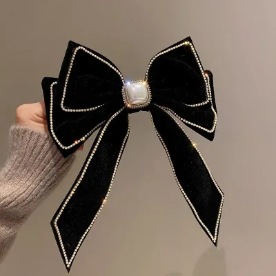 Velvet Bow Hair Pins