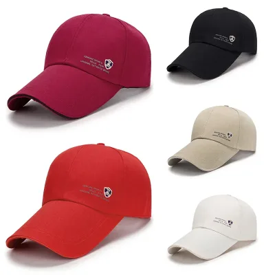 Spring Summer Baseball Cap Embroidered Canvas Sun Hat Outdoor Sports Cap Mens Hat for Fish Fashion Long-brimmed Golf cap