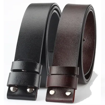 Cowskin Cow Real Genuine Leather Belt No Buckle for Smooth Buckle Cowboy 5 Colors Belts Body Without Buckle for Men Acce