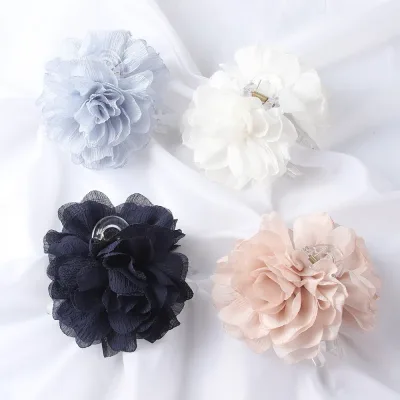 Fabric Big Flower Hair Claw Clips Women Girls Soft Chiffon Flowers Ponytail Holder Hair Clamps Barrette Fashion Hair Acc