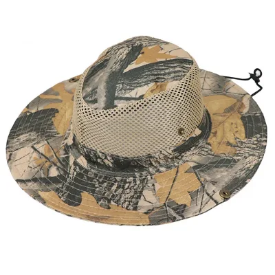 Camouflage Wide Brim Mesh Cowboy Sun Hat UV Fishing Men Women