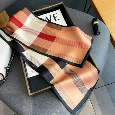 17*150cm Ribbon Silk Scarfs Female Luxury Design Hair Band Skinny Scarf Neck Ties Women Bag Scarves Neckerchief Foulard 