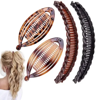4PCS Hair Clips Vintage Clincher Combs Tool for Thick Curly Hair Accessories Fishtail Hair Clip Banana Clip Set for Wome
