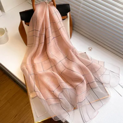 Four Season silk wool scarf women hijab plaid pashmina shawls and wrap Luxury Brand Bandana Bufanda Blanket Scarves Whol