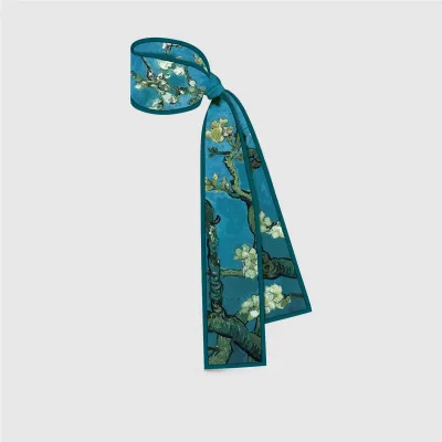 Van Gogh Oil Painting Scarf New Scarf Women Bag Hair Skinny Silk Scarves Designgn Foulard Neckerchief Headband For Ladie