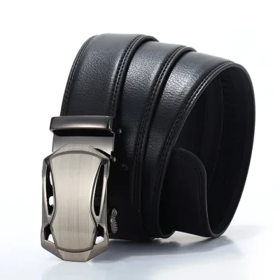 Men's Leather Belt with Automatic Buckle