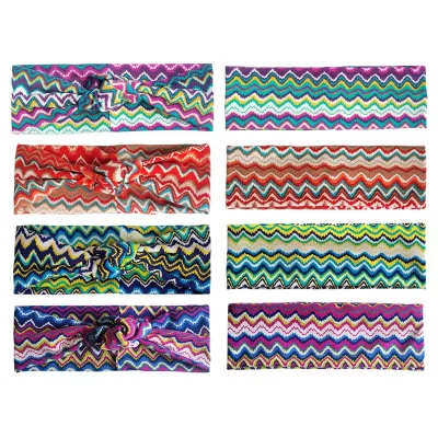 Women's Boho Headband Turban with Wave Pattern