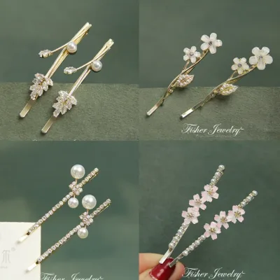 Exquisite Elegant Pearl Rhinestone Hairpins Gifts Women Girls Hair Clips Pins Barrettes Accessories Hairgrip Headdress H