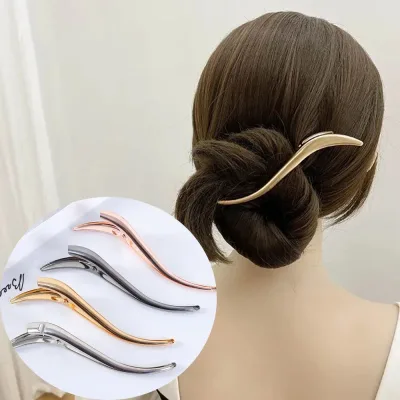 Solid Alloy Hair Claw Barrettes Metal Hairpins Crab Duckbill Hair Clips for Women Girls Bow Headwear Ponytail Hair Acces