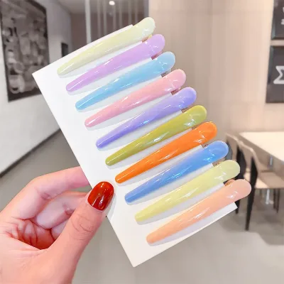 10pcs\set New Candy Color Hairpin Duckbill Clip for Womans Girls Sweet Simple Hair Clips Styling Tools BarrettesHair Scc