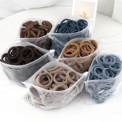50PCS/Set Women Girls Basic Hair Bands 4cm Simple Solid Colors Elastic Headband Hair Ropes Ties Hair Accessories Ponytai