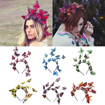 Fairy Flower Wreath Headband Bridal Wedding Butterfly Garland