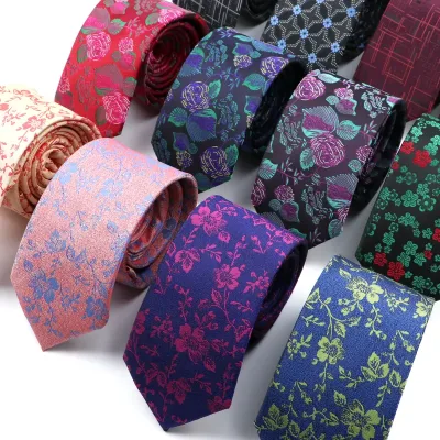 26 Styles Men's Jacquard Novelty Ties Skinny Floral Paisley Striped  Necktie Business Narrow Suit Shirt Daily Wear Acces