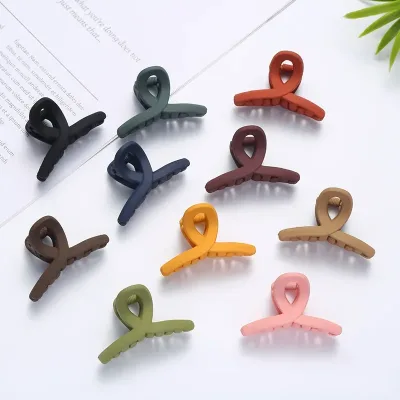 Selling Small 4.5cm New Fashion Frosted  Simple Wild Resin Clip Hairpin Barrettes for Women Girls Accessories Headwear W