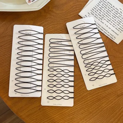 12pcs/pack New Black Thin Invisible Hairpin Simple Geometric Fringe Hair Clip Salon Hair Styling Hair Grip Bobby Pin For