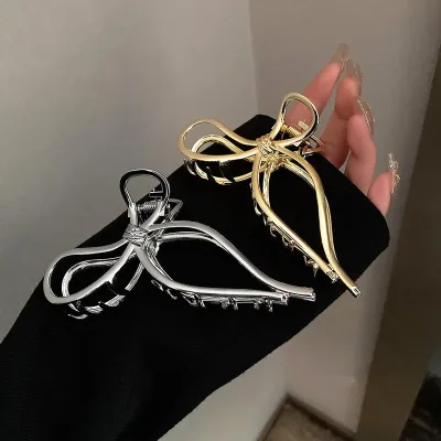 New Fashion Women Elegant Gold Color Hollow Geometric Metal Hair Claw Vintage Hair Clips Headband Hairpin Crab Hair Acce