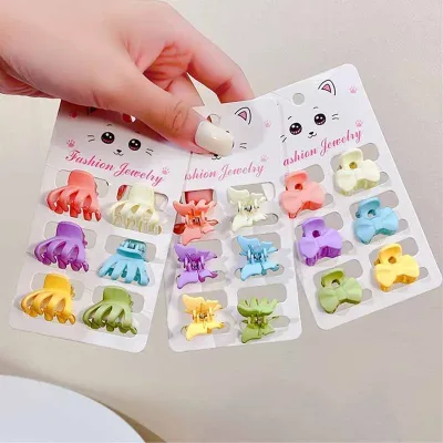 6pcs/set Women Girls Cute Colorful Butterfly Flower Small Acrylic Hair Claws Sweet Hair Clips Hairpins Fashion Hair Acce