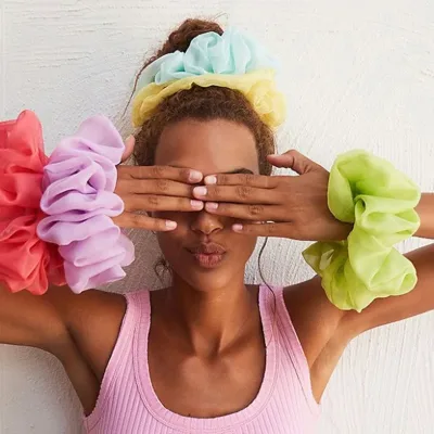 Fashion Black White Big Oversize Scrunchie for Women Girls Headwear Elastics Rubber Band Hair Ties Gum Chouchou Cheveux 