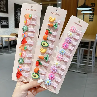 10Pcs/Set Hairpin for Girl Cute Cartoon Animals Hair Clip Children Sweet Barrettes Hair Accessories Kids Headband Orname