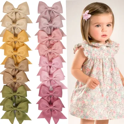 40/60Pcs 2'' Lovely Hair Bows for Baby Girls Grosgrain ribbon Hair Bows Metal Hair Clips children's Hair Accessories for