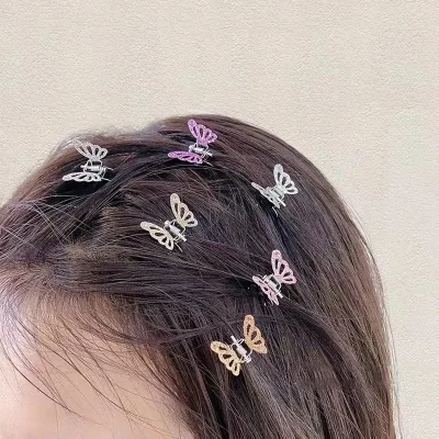 10pcs/set Women Girls Cute Butterfly Shape Small Hair Claws Ponytail Sweet Decorate Hair Clips Hairpins Fashion Hair Acc