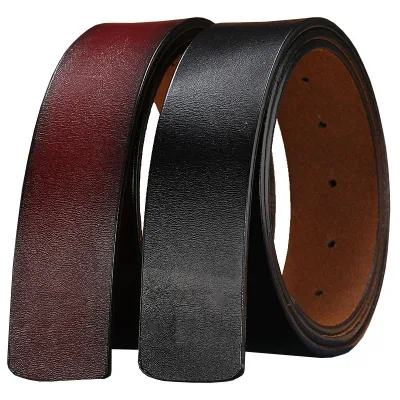 2.8cm 3.0cm 3.3cm 3.5cm 3.8cm Leather Belt Body No Buckle for Smooth Automatic Pin Buckle Belt Strap Without Buckle Men 