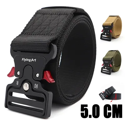 5cm Wide Tactical Nylon Belt Magnetic Quick Release Extra Long 125–165cm