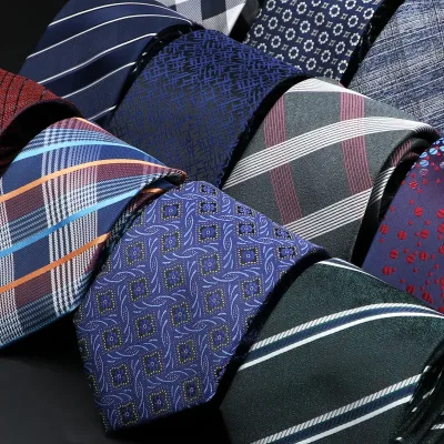 New Men's Jacquard Classic Plaid Striped 8cm Tie Paisley Necktie For Business Wedding Party Suit Shirt Daily Wear Access