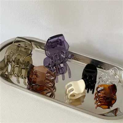 Korean version translucent solid color medium and small mini grab clip bangs broken hair side clip half-tie the back of 