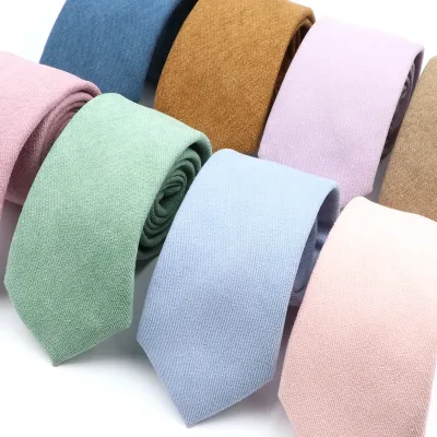 29 Colorful Solid Color Mens Tie 100% Cotton Soft Corduroy For Men Women Romantic Wedding Party Necktie Green Pink Khaki
