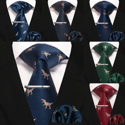 Men's Tie Sets With Clips And Handkerchiefs