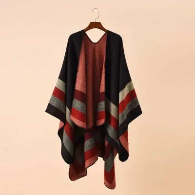 Winter Plaid Ponchos And Shawls