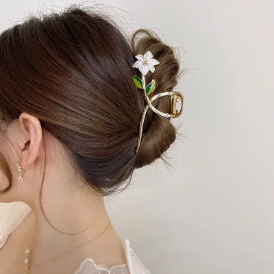 Gold Flower Hair Clip Barrette