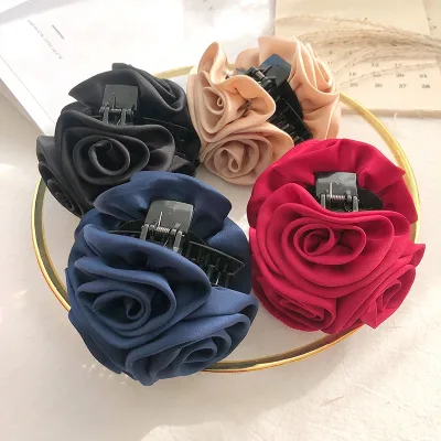 New Rose Hair Claws Hairpin Sweet Barrette Flower Hair Clip Headband Women Headwear Bow Girls Ponytail Holder Hair Acces