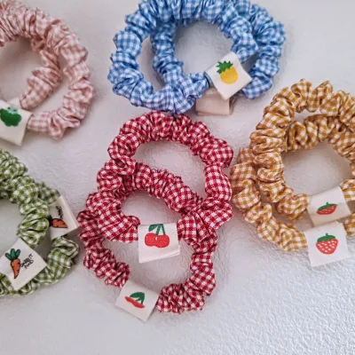 2PC Cherry Strawberry Elastic Hair Bands Set Women Girls Kids Hair Ties Rubberband Hair Accessories Scrunchy Rope