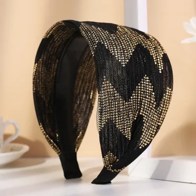 New Lace Headband Wide-Brimmed Non-Slip hair hoops Shiny hairbands Breathable Hair Fixer Face Washing hair acceesories f