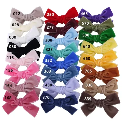2 PCS Velvet Ribbon Bow Hair Clips for Baby Girls Toddlers Little Kids Hair Bow Lined Alligator Clips Hairgrips Accessor
