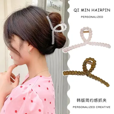 Frosted Transparent Shark Clip Back of Head Simple Grab Hairpin