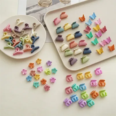 Small Geometric Solid Colour Hair Claw Clips 6-Pack Wholesale
