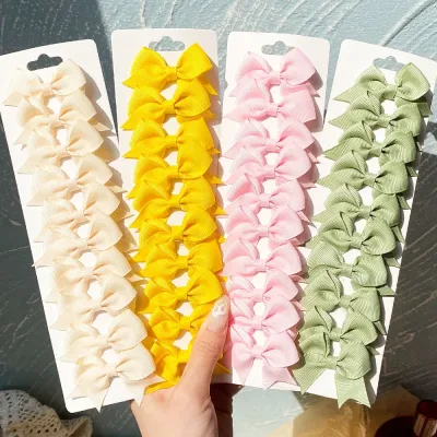 Colourful Ribbon Hair Clips For Baby Girls
