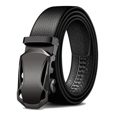 Men's PU Leather Belt Automatic Buckle Business Casual Jeans