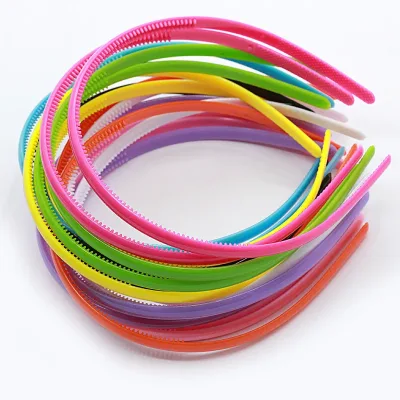 10Pcs/Set Women Hairband 8mm Headband Kids Hairband Candy Solid Rim Plastic Bold Hairbands Gifts Children Girls Hair Acc