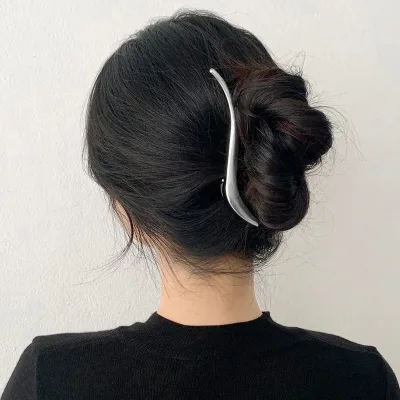 Korean Solid Metal Hair Clip Pin Fashion Simple Hairpin Barrettes Elegant Hair Claw Hairgrip Headwear For Women Hair Acc