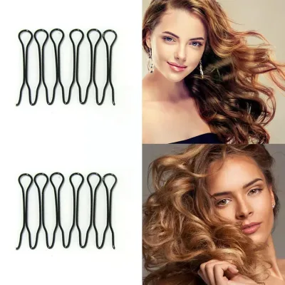 Invisible Bangs Hair Plate Black Waved U-shaped Front Clips Comb Curve Roll Clips Fringe Invisible Bang Clip Hair Comb P