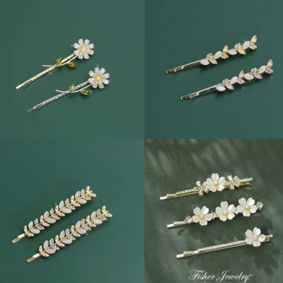 Korean Fashion Flower Opal Pearl Hairpins Gifts Women Girls Hair Clips Pins Barrettes Accessories Hairclip Hairgrips Hea