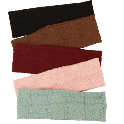 Geebro Arrow Print Knitted Turban Headband Women Soft Elastic